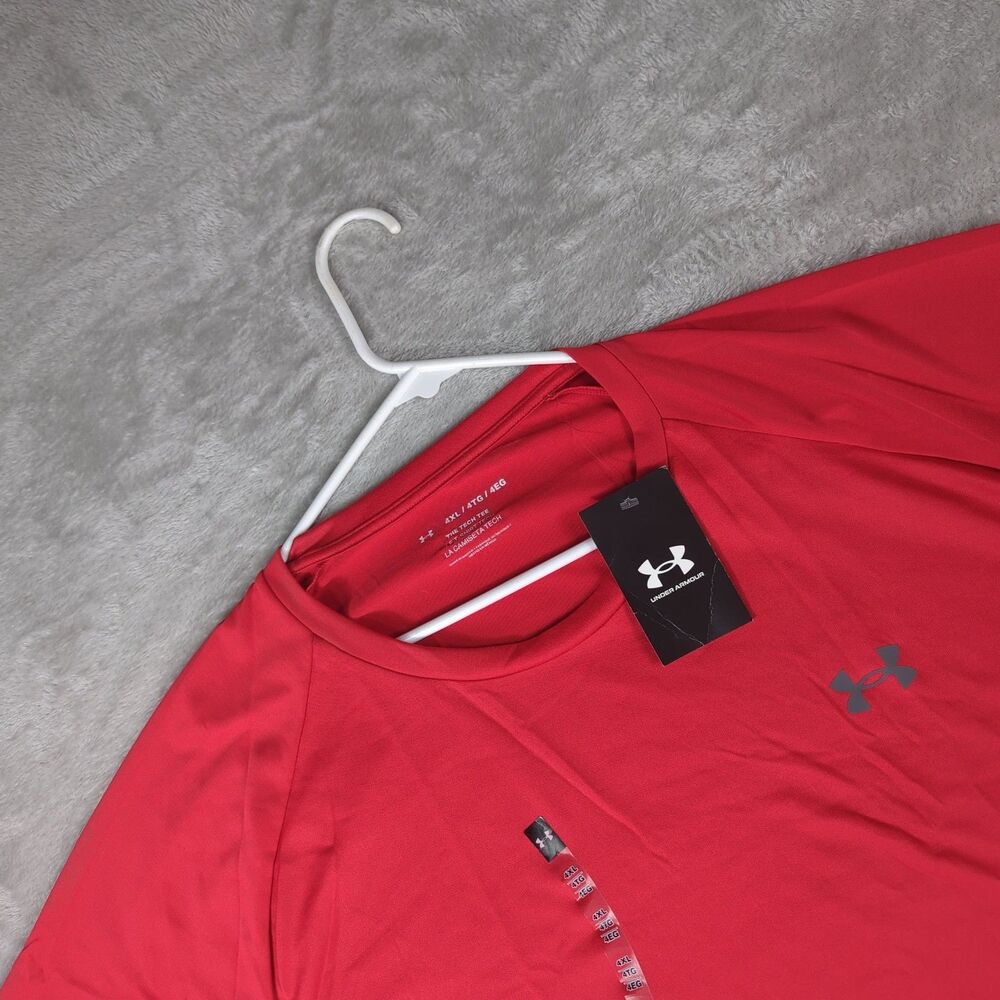 NWT Under Armour Tech Tee Men's 4XL Red Short Sleeve Performance Gym Shirt
